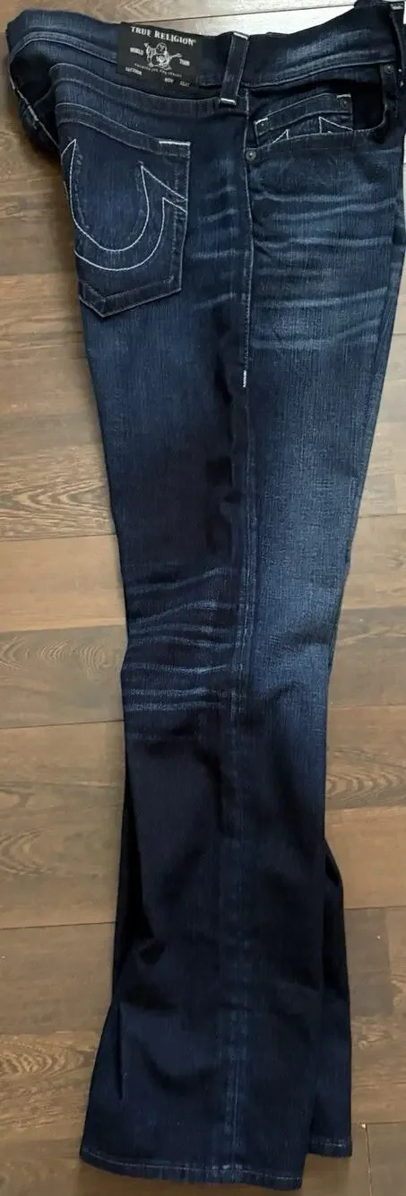 Rare Find True Religion Jeans Ricky Relaxed Straight No Flap Blue Denim 40x33Men
